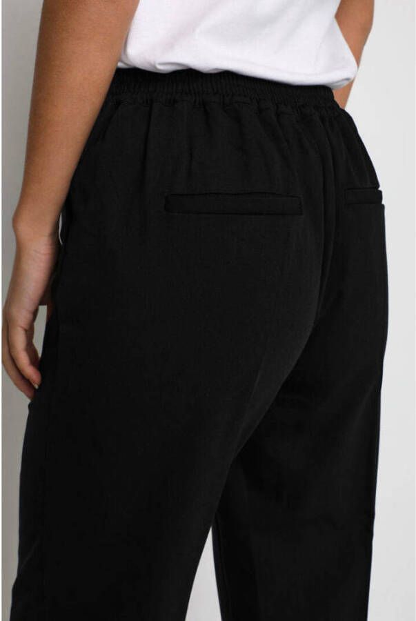 Kaffe cropped high waist wide leg broek zwart