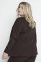 Kaffe Curve Klassieke Blazer met V-Hals en Klepzakken Brown Dames - Thumbnail 3