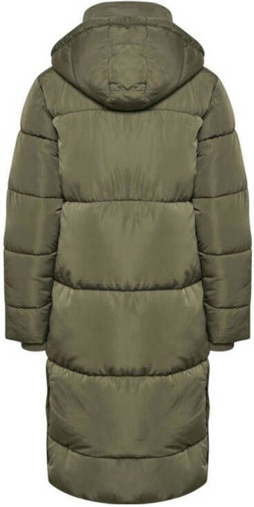 Kaffe Gewatteerde lange jas met afneembare capuchon model 'OUTDOOR'