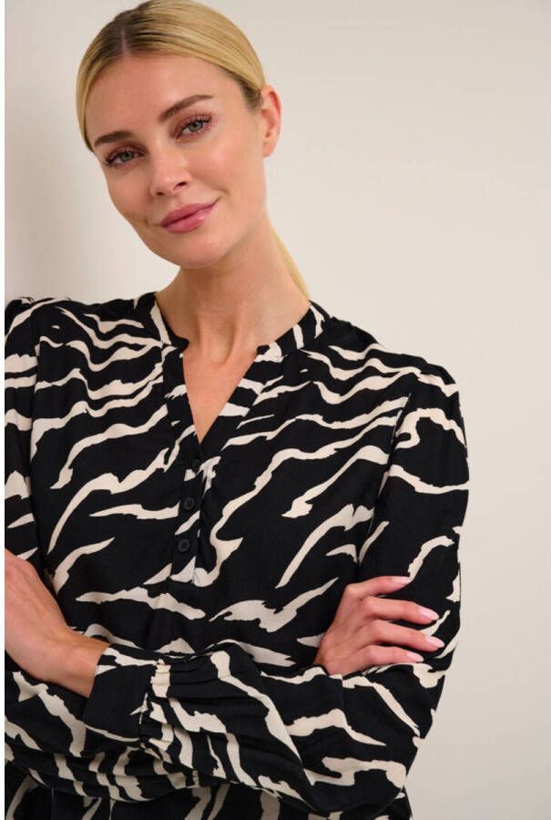 Kaffe Zebra Print Blouse Top & T-Shirt Black Dames - Foto 2