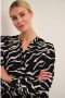 Kaffe Zebra Print Blouse Top & T-Shirt Black Dames - Thumbnail 2