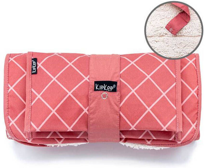 KipKep Napper combi: verschoonmatje met teddy + luieretui dusty clay