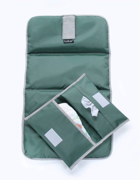 KipKep Napper verschoningsmatje + luieretui calming green