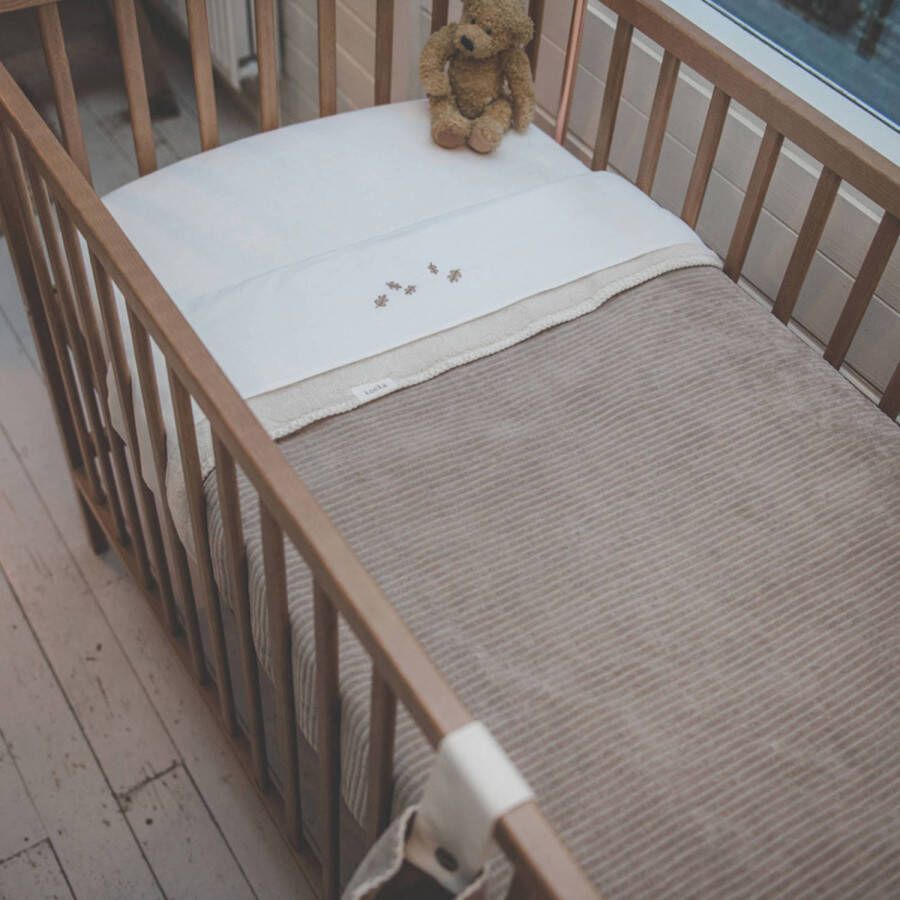 Koeka Vik baby ledikantdeken teddy 100x150 cm taupe