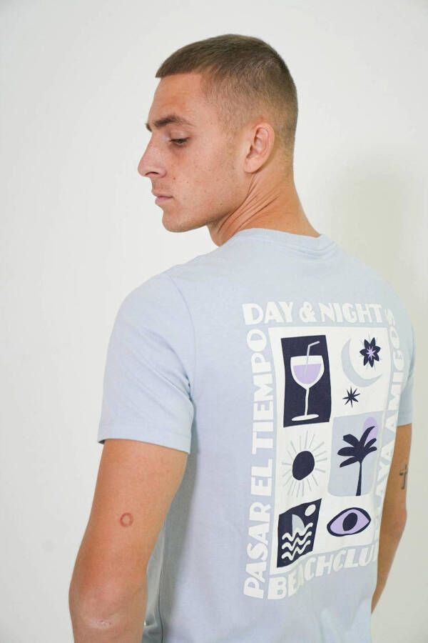 Kultivate regular fit T-shirt van biologisch katoen kentucky blue