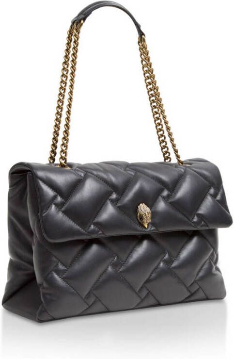 Kurt Geiger leren schoudertas Kensington XXL zwart