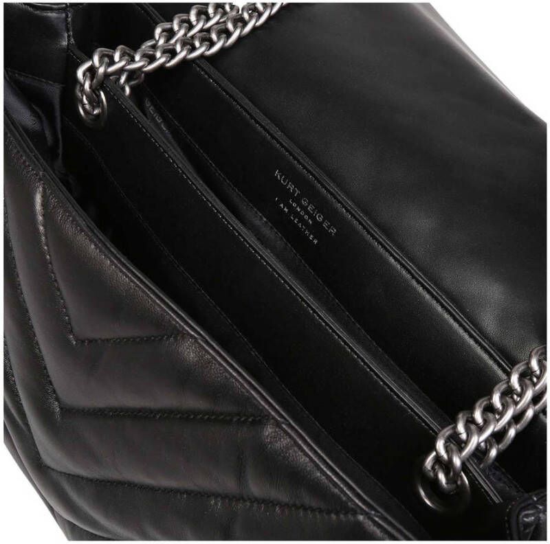 Kurt Geiger leren schoudertas Kensington XXL zwart