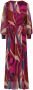 LabeL DOT semi-transparante maxi jurk Saida met all over print en plooien fuchsia blauw - Thumbnail 3