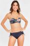 Lascana voorgevormde gebloemde strapless bandeau bikinitop donkergrijs blauw roze - Thumbnail 4