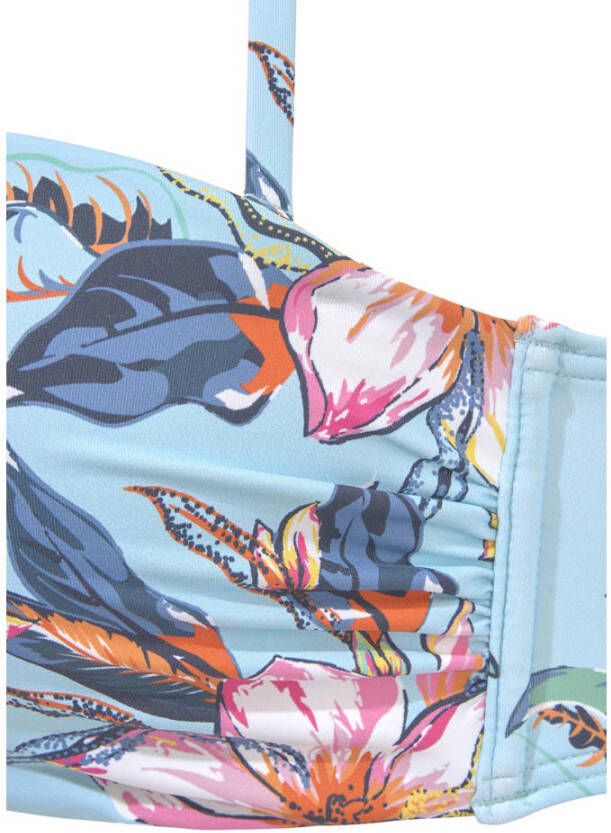Lascana voorgevormde strapless bandeau bikinitop lichtblauw