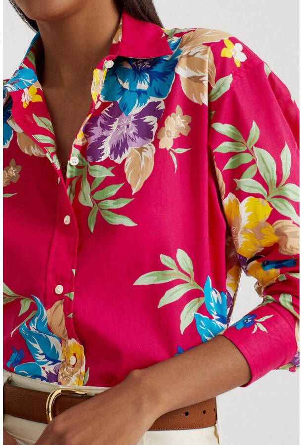Lauren Ralph Lauren gebloemde blouse Kotta rood blauw geel