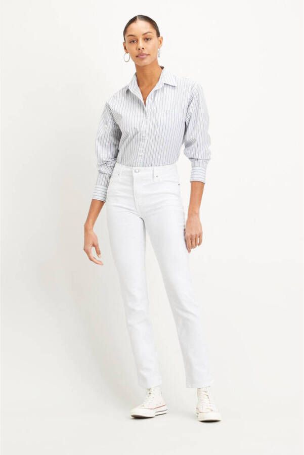 Levi's 724 high waist straight fit jeans western white