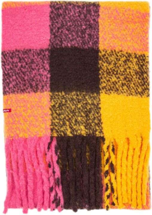 Levi's geruite sjaal roze geel oranje