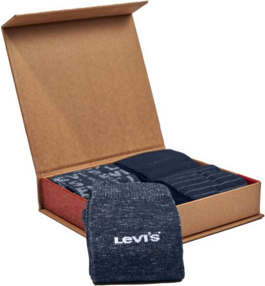 Levi's giftbox sokken set van 4 grijsblauw