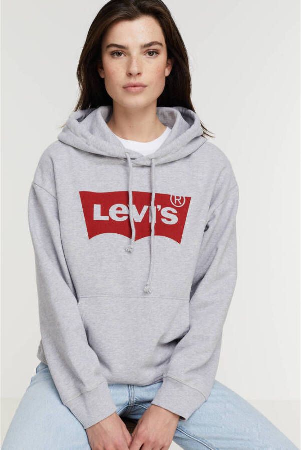 Levi's hoodie met logo lichtgrijs