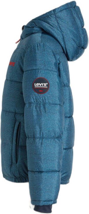 Levi's Kids gewatteerde winterjas van gerecycled polyester blauw