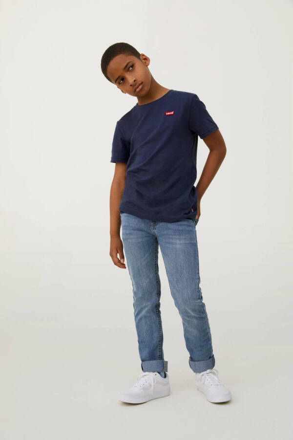 Levi's Kids basic T-shirt Batwing chest met logo donkerblauw