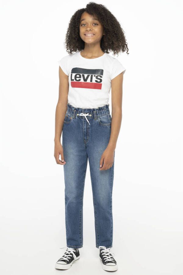 Levi's Kids T-shirt met logo wit rood donkerblauw