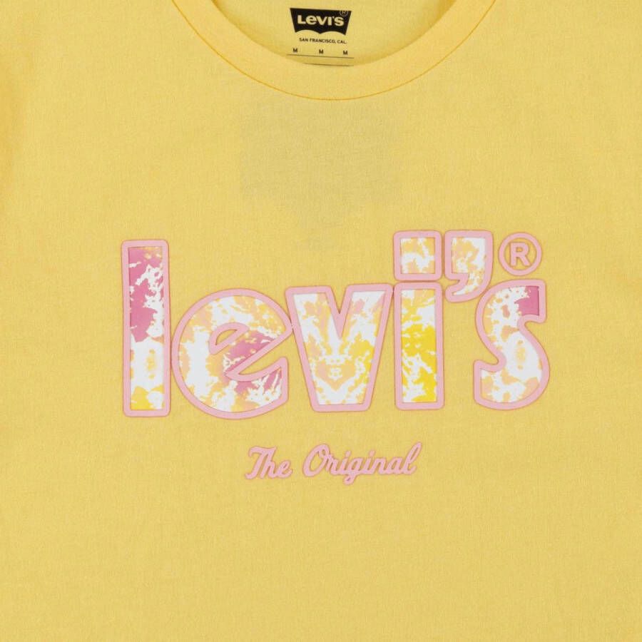 Levi's Kids T-shirt Poster met logo geel