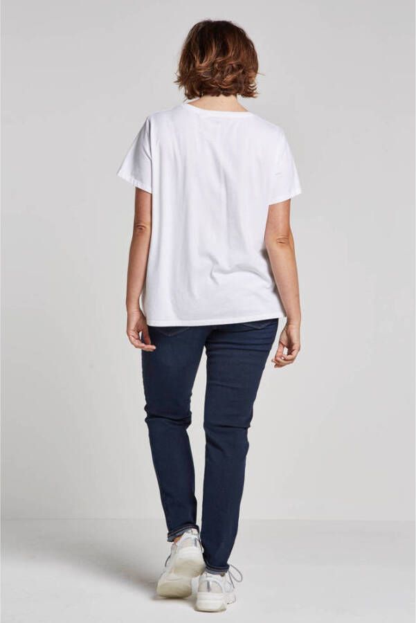 Levi's Plus T-shirt Perfect Graphic Tee met logo wit rood
