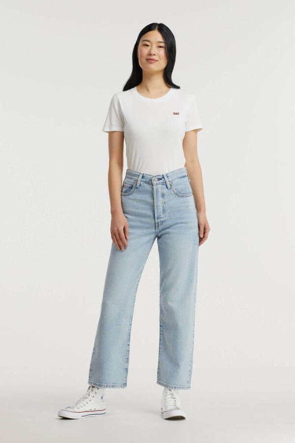 Levi's ribcage high waist straight fit jeans middle road