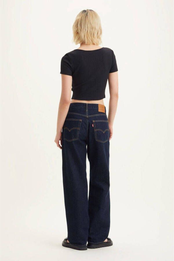Levi's ribgebreid T-shirt zwart
