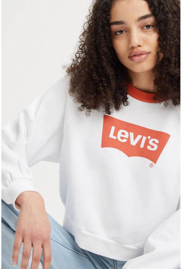 Levi's sweater met logo wit oranje