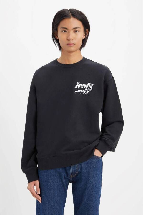 Levi's sweater met logo zwart