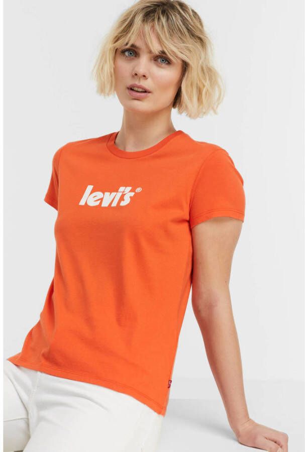Levi's T-shirt The Perfect Tee met logo oranje