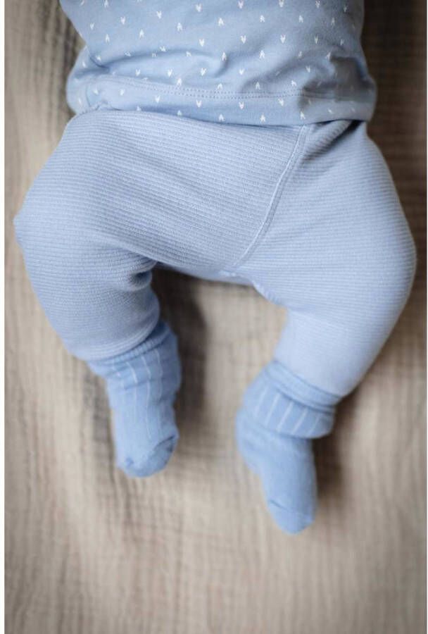 LEVV baby regular fit broek LNOVINOS van biologisch katoen zachtblauw