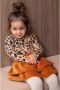 Like Flo jurk met dierenprint karamel beige Bruin Meisjes Katoen Opstaande kraag 74 - Thumbnail 2