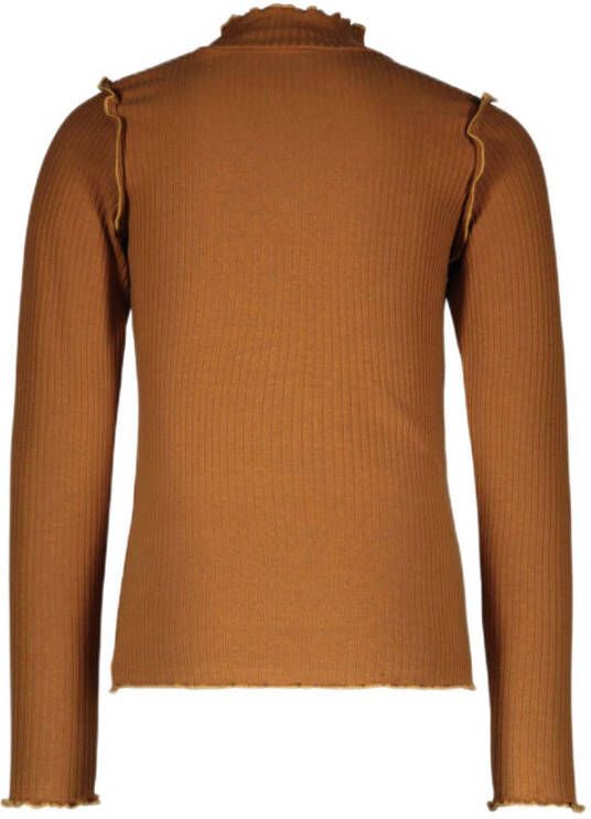Like Flo longsleeve met ruches bruin