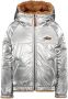 Like Flo reversible gewatteerde imitatiebont winterjas zilver camel - Thumbnail 3