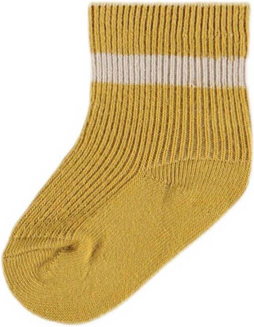 LIL' ATELIER BABY sokken NBFELOVE set van 3 zand geel grijsblauw