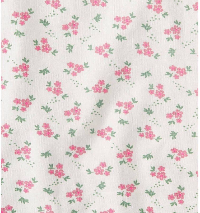 Little Label gebloemde nachthemd van biologisch katoen wit roze groen