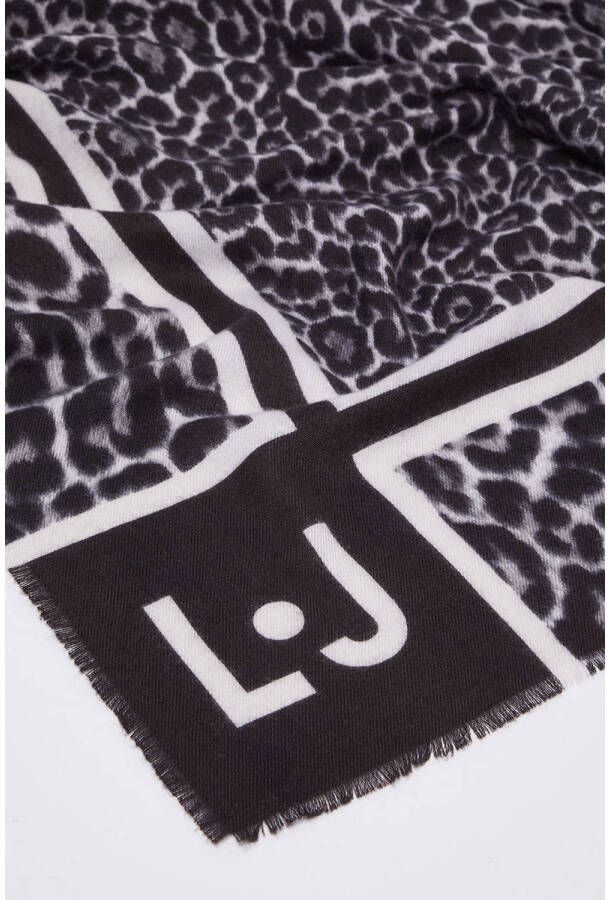 Liu Jo sjaal met luipaardprint grijs zwart