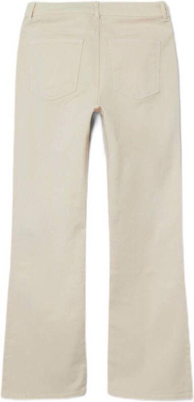 LMTD high waist bootcut broek NLFTAZZA beige