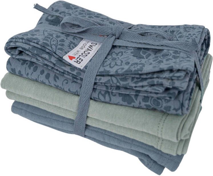 Lodger hydrofiele doek 70x70 cm set van 3 Flower Tribe Ocean