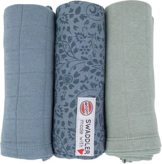 Lodger hydrofiele doek 70x70 cm set van 3 Flower Tribe Ocean