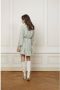 Lofty Manner jurk Sammi met grafische print en ruches mint - Thumbnail 2