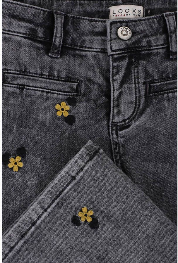 LOOXS 10sixteen gebloemde loose fit jeans grijs