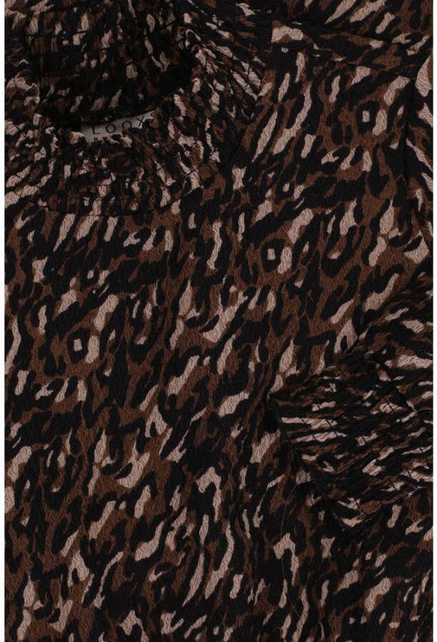 LOOXS 10sixteen jurk met all over print zwart bruin