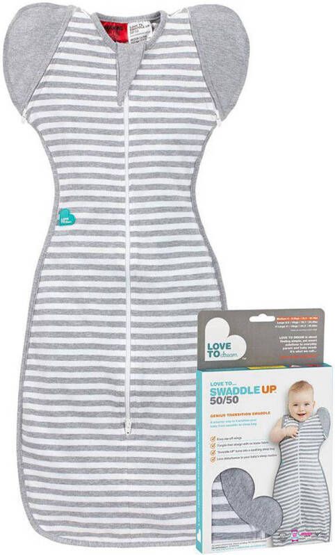 Love to Dream SwaddleUp overgangsslaapzak Fase 2 TOG 1.0 grijs wit