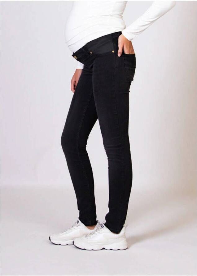 Love2wait low waist zwangerschaps skinny jeans charcoal Zwart Dames Stretchdenim 26 - Foto 2