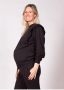 Love2wait zwangerschaps- en voedingssweater donkerbruin Trui Dames Stretchkatoen Ronde hals XS - Thumbnail 2