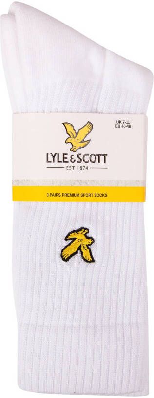 Lyle & Scott sokken Hamilton set van 3 wit