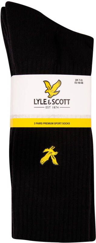 Lyle & Scott sokken Hamilton set van 3 zwart
