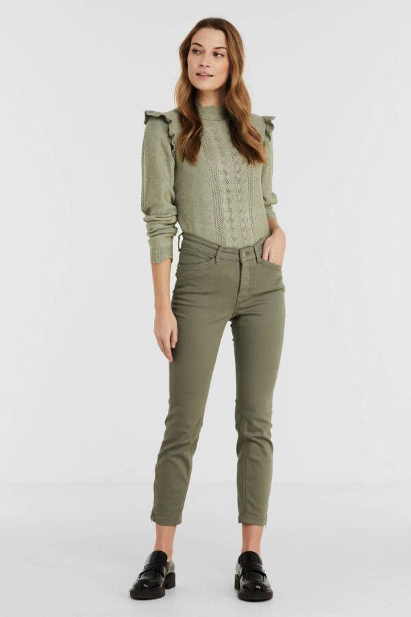 MAC cropped straight fit jeans Dream Chic light army green