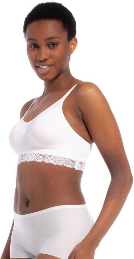 MAGIC Bodyfashion niet-voorgevormde bh top Comfort Bra Lace wit