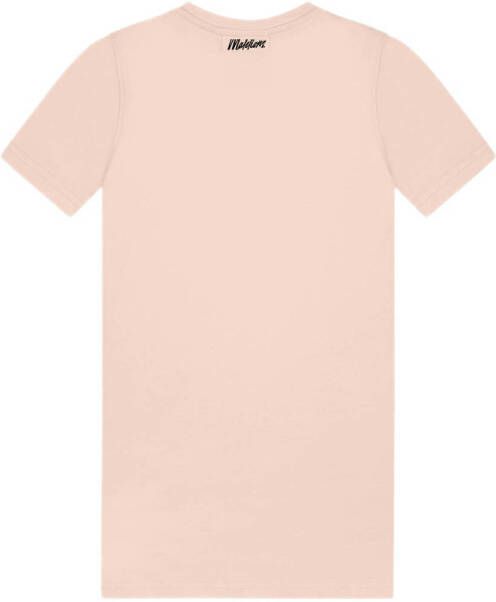 Malelions T-shirtjurk met logo lichtroze zwart